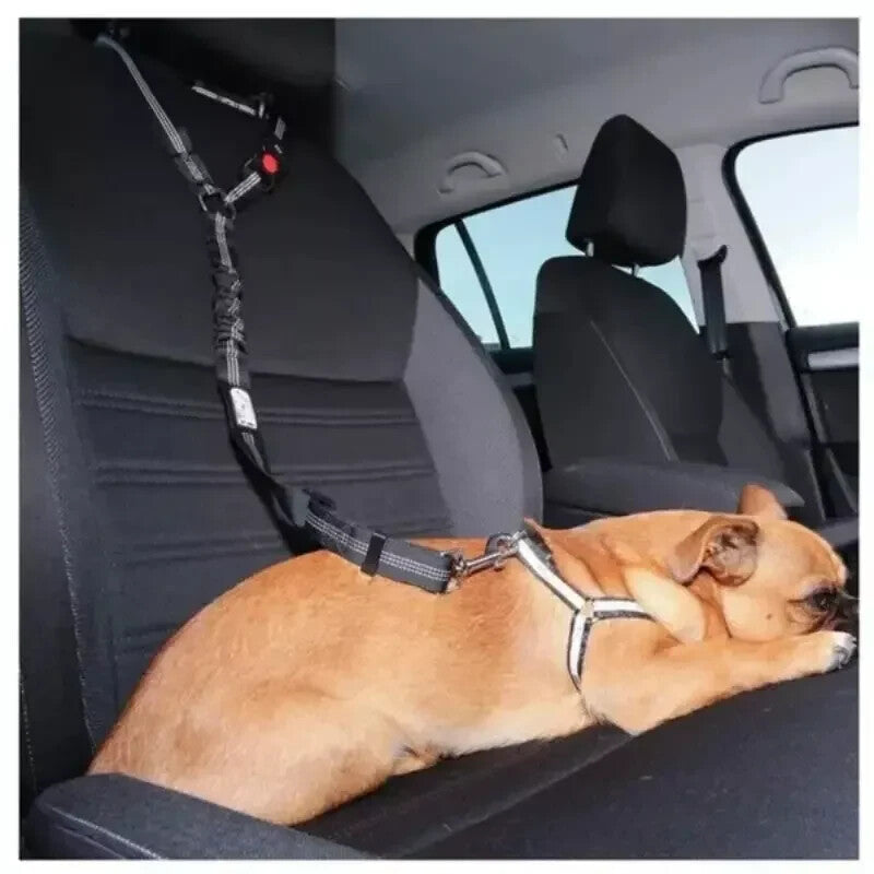 Dog Seat Belt for Car 3-In-1 Dog Leash Seatbelt Bungee Adjustable Reflective