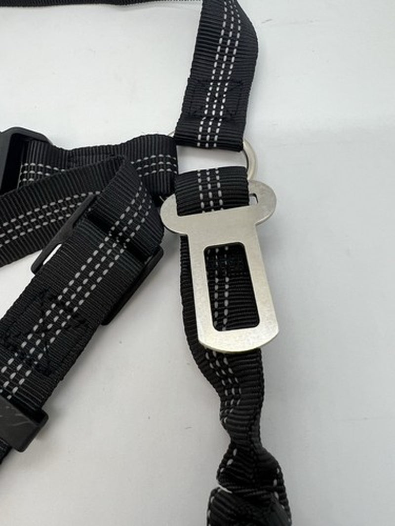 Dog Seat Belt for Car 3-In-1 Dog Leash Seatbelt Bungee Adjustable Reflective