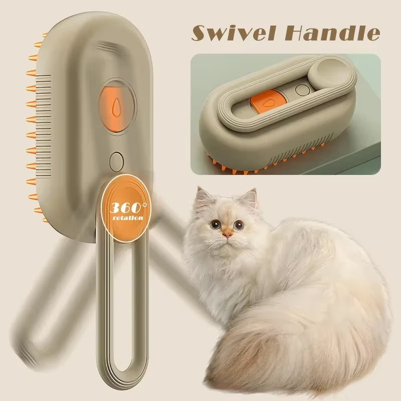 3-In-1 Steam Brush Steam Cat Comb Water Pet Brush Electric Spray Hair Brush Cat Massage Comb Hair Comb