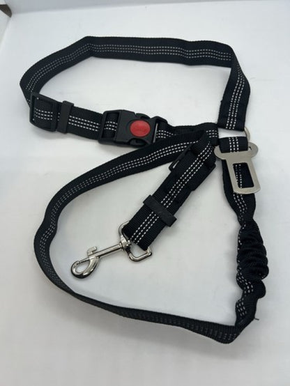 Dog Seat Belt for Car 3-In-1 Dog Leash Seatbelt Bungee Adjustable Reflective