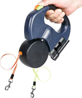Dual Pet Leash Retractable Reflective Lead 360 Swivel Double Dog Walking Leash